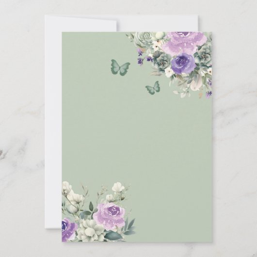 Invitation Lilac et Sage Green Quince Calendrier Enregistrer  (Dos)