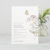 Invitation Lilac Fleur sauvage Fern Botanique Aquarelle Maria (Debout devant)