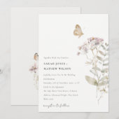 Invitation Lilac Fleur sauvage Fern Botanique Aquarelle Maria (Devant / Derrière)