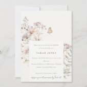 Invitation Lilac Fleur sauvage Fern Fête des mariées botaniqu (Devant)