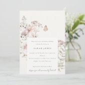 Invitation Lilac Fleur sauvage Fern Fête des mariées botaniqu (Debout devant)