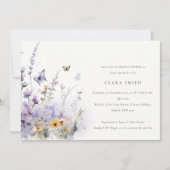 Invitation Lilac Fleur sauvage Papillon Fête des mariées de j (Devant)