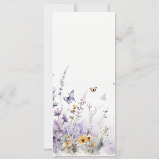 Invitation Lilac Fleur sauvage Papillon Fête des mariées de j (Dos)