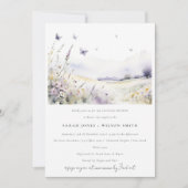 Invitation Lilac Fleur sauvage Papillon Fields Couples Douche (Devant)