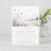 Invitation Lilac Fleur sauvage Papillon Fields Couples Douche (Debout devant)