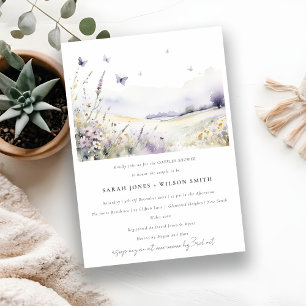 Invitation Lilac Fleur sauvage Papillon Fields Couples Douche