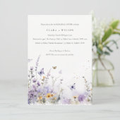 Invitation Lilac Fleur sauvage Papillon Jardin Dîner de répét (Debout devant)