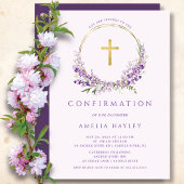 Invitation Lilac Fleurs Filles Première confirmation