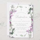 Invitation Lilac Fleurs sauvages & Cross Dedication Invitatio (Devant)