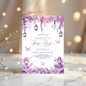 Invitation Lilac Floral Fairy Première fête d'anniversaire