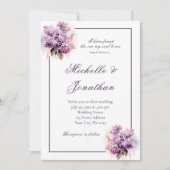 Invitation Lilac Floral Frame Bible Verse Mariage chrétien (Devant)