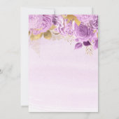 Invitation Lilac Flowers Gold Foil Aquarelle 60e anniversaire (Dos)