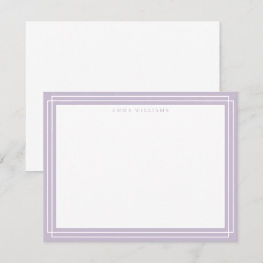 Invitation Lilac Frame Note Card (Devant / Derrière)