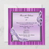 Invitation Lilac Glittery Stilettos & Musique Fabuleux 50 (Dos)