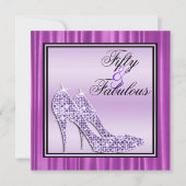 Invitation Lilac Glittery Stilettos & Musique Fabuleux 50 (Devant)