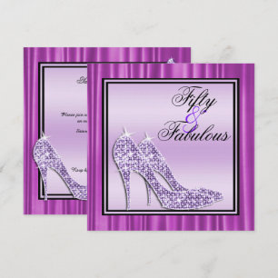 Invitation Lilac Glittery Stilettos & Musique Fabuleux 50