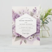 Invitation Lilac Gossamer Bloom Wedding (Debout devant)