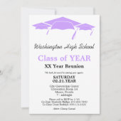 Invitation Lilac Graduation Caps Classe Réunion Modèle (Devant)
