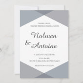 Invitation Lilac gris bleu géométrique élégant mariage modern (Devant)
