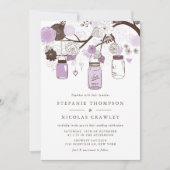 Invitation Lilac Hanging Mason Jars Mariage (Devant)