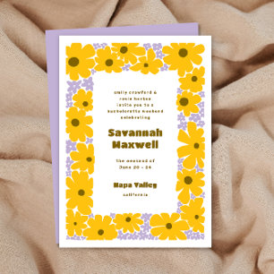 Invitation Lilac jaune soleil Super Blooms Boho Bachelorette
