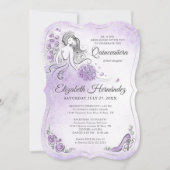 Invitation Lilac Lavender et Silver Princess Quince Anniversa (Devant)
