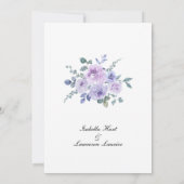 Invitation Lilac Lavender Floral Aquarelle Fleurs Mariage (Dos)