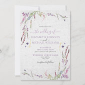 Invitation Lilac Lavender Floral Photo Garden Mariage (Devant)