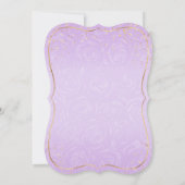 Invitation Lilac Lavender Gold Princess Quinceanera Anniversa (Dos)