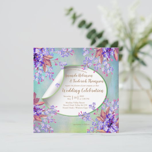 Invitation Lilac Lavender Mariage (Debout devant)