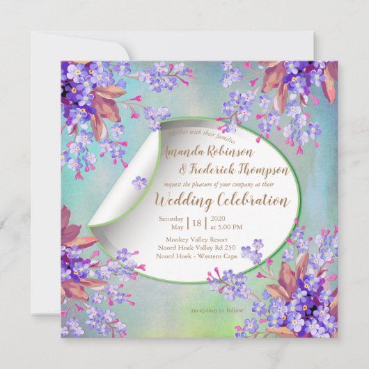 Invitation Lilac Lavender Mariage (Devant)