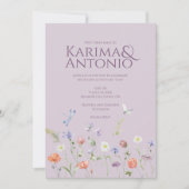 Invitation Lilac Lavender Whimsy Fleur sauvage (Devant)