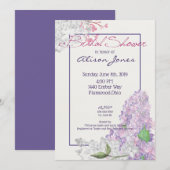 Invitation Lilac Loveliness Fête des mariées (Devant / Derrière)