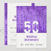 Invitation Lilac Lupines 50 Anniversaire du Mariage (Devant / Derrière)
