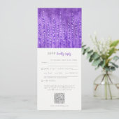 Invitation Lilac Lupines Mariage RSVP QR Code (Debout devant)