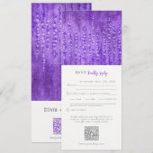 Invitation Lilac Lupines Mariage RSVP QR Code (Devant / Derrière)
