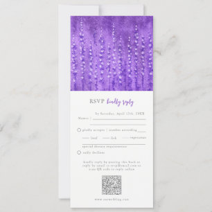 Invitation Lilac Lupines Mariage RSVP QR Code