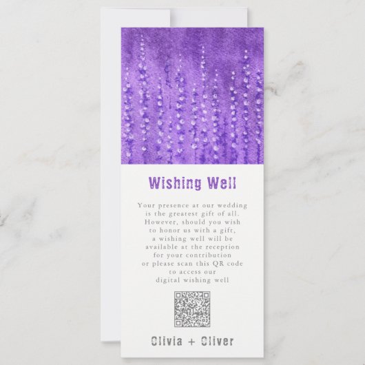 Invitation Lilac Lupines Mariage Wishing well QR Code (Devant)