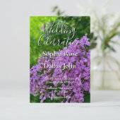 Invitation Lilac Mariage élégant lavande violette fleurie (Debout devant)