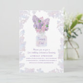 Invitation Lilac Mason Jar | Watercolor Floral fête d'anniver (Debout devant)