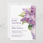 Invitation Lilac Moderne Élégant Baby shower Floral (Devant)