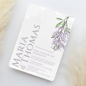 Invitation Lilac Moderne Elégante Aquarelle Florale