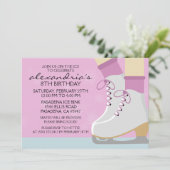 Invitation Lilac Patinage Léger Dentelles Patinage Glace (Debout devant)