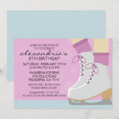 Invitation Lilac Patinage Léger Dentelles Patinage Glace (Devant / Derrière)