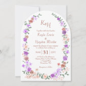 Invitation Lilac & Pêche Rose Jardin Arches de mariage (Devant)