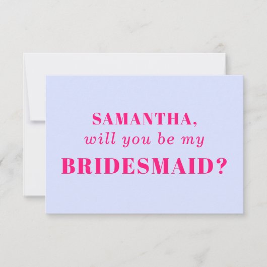 Invitation Lilac Pink be my bridesmaid (Devant)