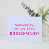 Invitation Lilac Pink be my bridesmaid (Debout devant)