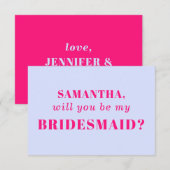 Invitation Lilac Pink be my bridesmaid (Devant / Derrière)