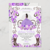 Invitation Lilac Princess Robe & Bottes Quinceañera (Devant / Derrière)