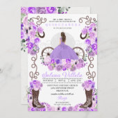 Invitation Lilac Princess Robe & Bottes Quinceañera (Devant / Derrière)